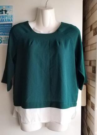 Модная зеленая блуза 44-46р1 фото