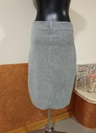 Фирменная стильная натуральная практичная удобная мягкая стрейчевая вельветовая юбка.3 фото