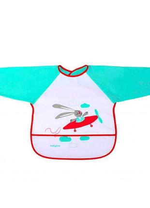 Фартук c длинным рукавом бирюзовый babyono 837