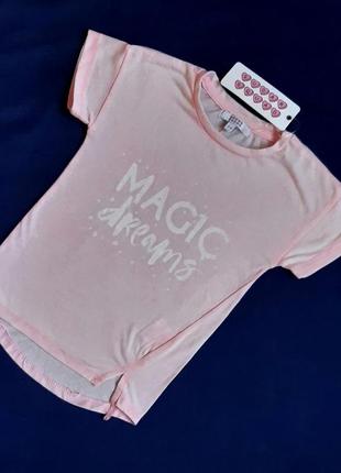 Розовая футболка туника волшебные сны "sugar squad" англия на 2-4 года (92-104см)1 фото