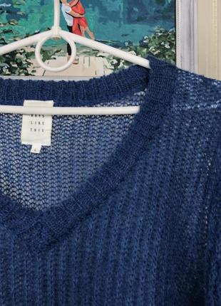 Синій об'ємний светр з мохеру a days likes this2 фото