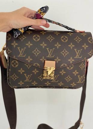 Женская сумка в стиле lv  pochette metis brown