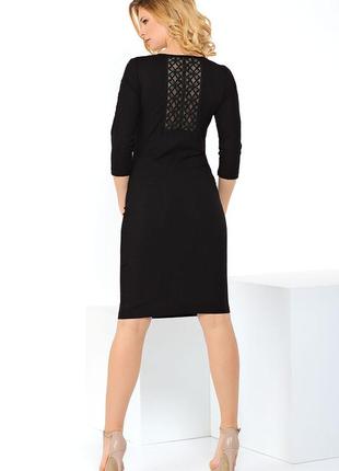 Жіноче плаття чорного кольору з мереживною спинкою і рукавами. модель salema top-bis3 фото