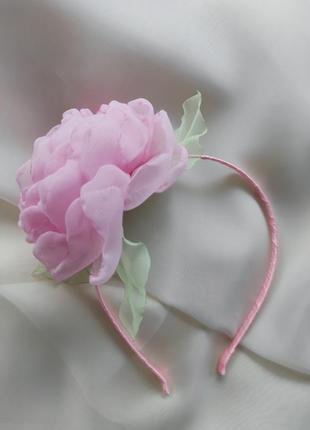 Набір весняна квітка, обруч весняна квітка, ободок цветок, обруч розовый цветок2 фото
