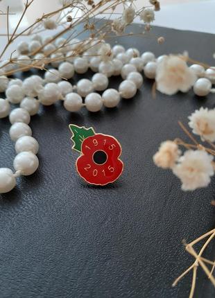 Червоний мак 🌺1915-2015 брошка пін знак королівського британського легіону квітка металевий в емалі