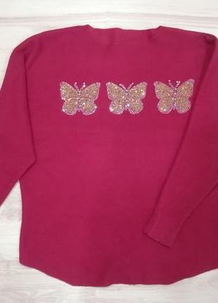 Милий светр, кофта з метеликами