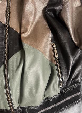 Женская кожаная куртка косуха бомбер6 фото