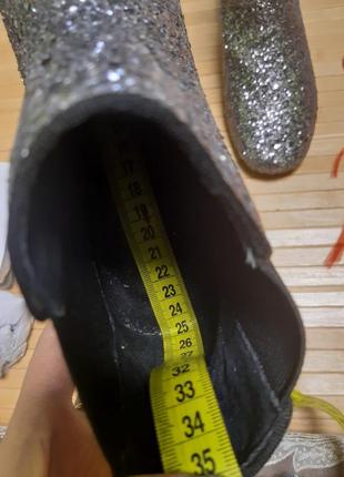 Ботильйони черевики ботинки andre стрази блискітки блестящие оригинальние серебро7 фото