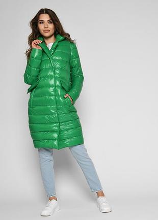 Демісезонна куртка-пальто зелена | 55098