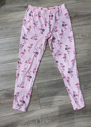 Пижамные домашние штаны с фламинго f&f 10-11 лет1 фото