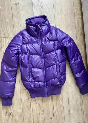 Куртка фиолетовая пуховая adidas s-m парка1 фото