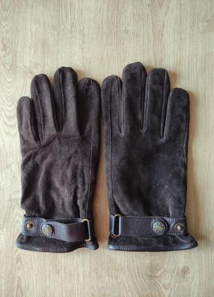 Стильные мужские кожаные замшевые перчатки от немецкого бренда tcm, р. 9,5 (l).