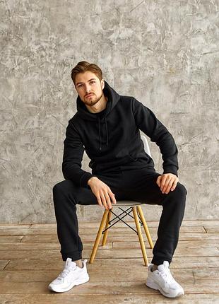 Спортивный костюм черный❄костюм на флісі