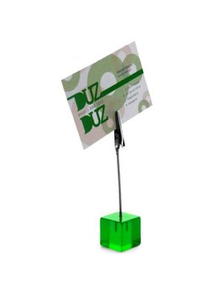 Підставка тримач для заміток з прищіпкою настільний візиток, фото, меню, цінники кубик...