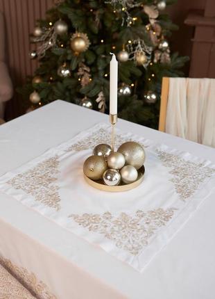 Вышитая столешница "сяйво"(0.60*0.60)арт.400-17/00 золото