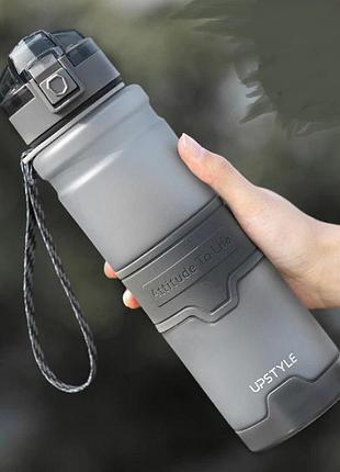 Спортивна пляшка для води upstyle zorri тритан 1.5 літра темно-сірий