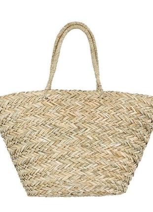 Cумка соломенная moco bling с льняной подкладкой бежевый