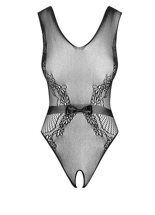 B115 obsessive черное боди из сетки с бантиком есть доступ