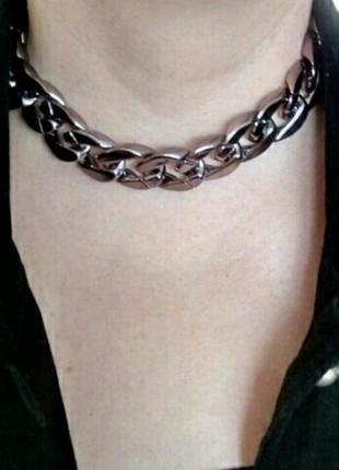 Намисто, кольє чокер ланцюг чорна