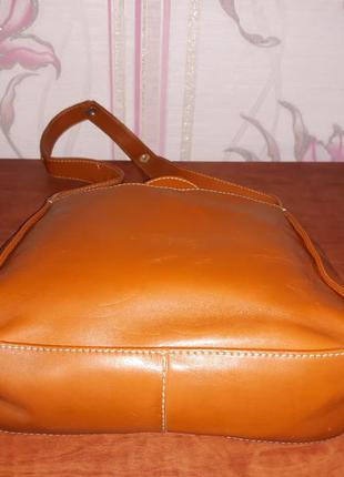 Рыжая кожаная сумка lancaster4 фото