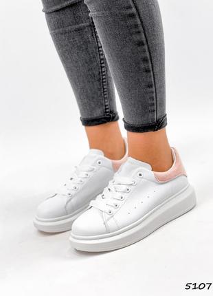 Белые кроссовки кеды криперы ботинки слипоны красовки в стиле mcqueen6 фото