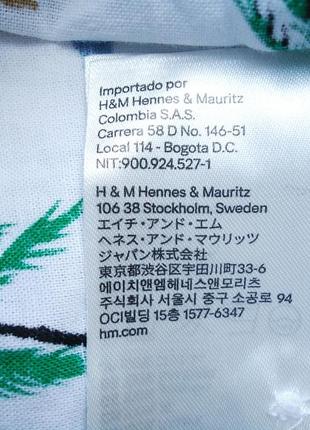 Рубашка  гавайская h&m divided cotton гавайка (s)8 фото