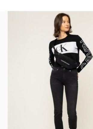 Коротка футболка з довгим рукавом calvin klein jeans з лого, оригінал6 фото