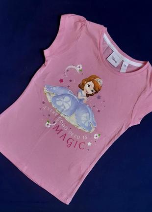 Класна рожева футболка прекрасна софія disney на 4 і 5 років (104 і 110 см)