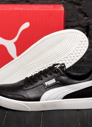 Мужские кожаные кроссовки puma ferrari smash black