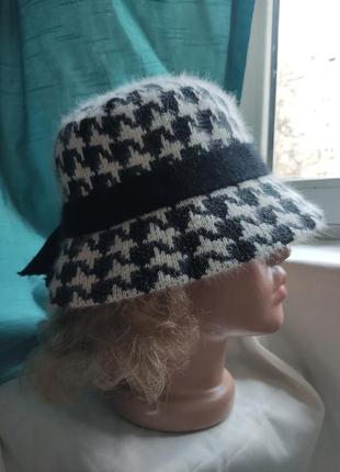 Ангора куриная лапка шляпа панама1 фото