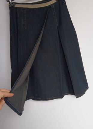 Джинсовая юбка миди на запах плиссе3 фото