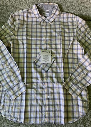 Рубашка в клетку, коттон, timberland