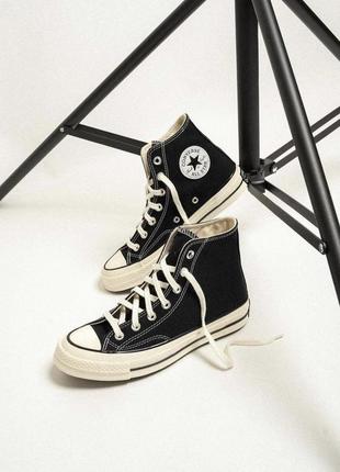 Культова модель converse chuck taylor 70 all star hi black smart textile.1 фото