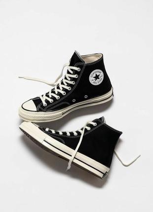 Культова модель converse chuck taylor 70 all star hi black smart textile.3 фото