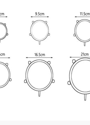 Набор силиконовых крышек для посуды chizequar универсальные 6 шт зеленый6 фото