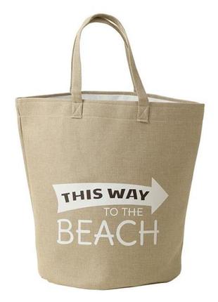 Пляжная сумка многоцелевая this way to the beach moco bling водонепроницаемая бежевый1 фото