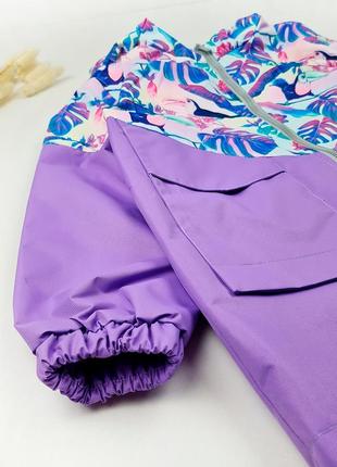 Демисезонная фиолетовая куртка, плащ деми, тренч непромокаемый фиолетовый,стильный плащ для девочки3 фото