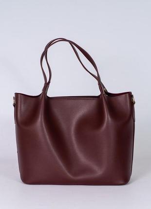 Сумка бордовая вместительная, жіноча бордова сумка2 фото