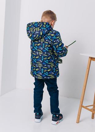 Демисезонная синяя куртка для мальчика, салатовая курточка деми2 фото