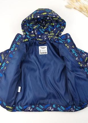 Демисезонная синяя куртка для мальчика, салатовая курточка деми5 фото