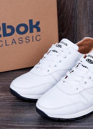 Чоловічі шкіряні кросівки reebok classic white pear