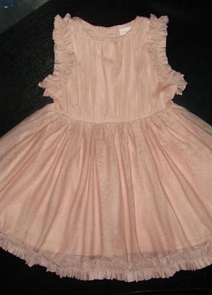 Шикарное платье next 1-1.5 г до 2 л кол. 20 год котон как новое