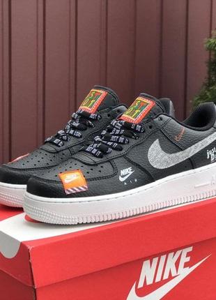 Р.36, 38, 39  кроссовки nike air force  just do it (черно/белые) ks 11017
