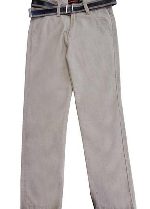 Брюки бежевые меланжевого оттенка с пояском (116 см.)  by kids 2125000769066