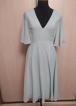 Шифоновое платье мятного цвета