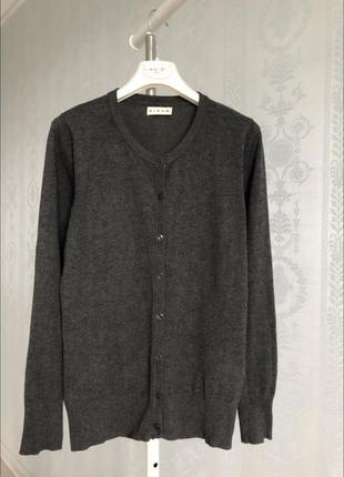 Базовий сірий светр micha{ данія} кофта/кардиган на гудзиках віскоза.