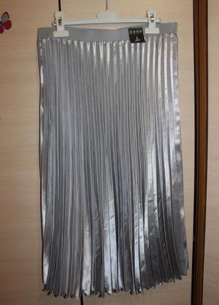 Серебристая юбка в плисеровку atmosphere4 фото