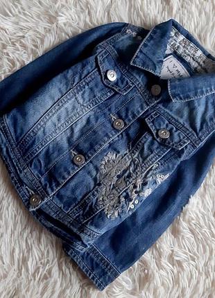 Красивенная джинсовая курточка с вышивкой от next
