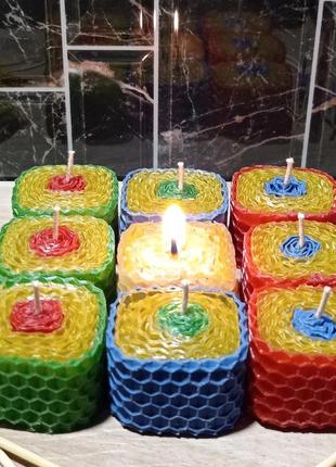 Свічки з вощини "суші", декоративні свічки4 фото
