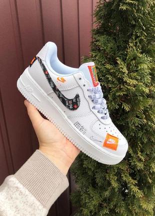 Р.38 кроссовки  nike air force  just do it (бело/черные)